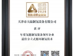 喜報|大陸制氫亮相CHEC2026大會，實力斬獲氫能觀察“金鼎獎”